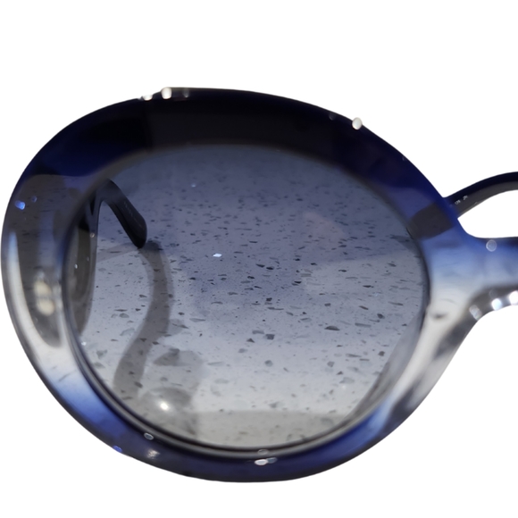 Prada Blue Round Baroque Sunglasses - Picture 5 of 10